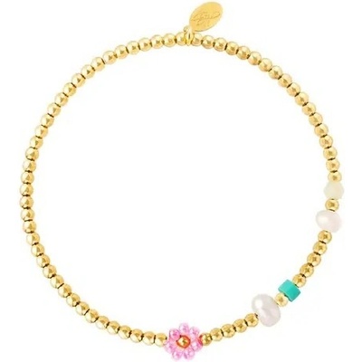 Ornamenti pozlacený náramek Pearls and beads gold OOR300023