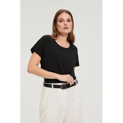 Moodo Блуза с декоративна аплика черна Moodo Moodo | Cheren | ЖЕНИ | XXL