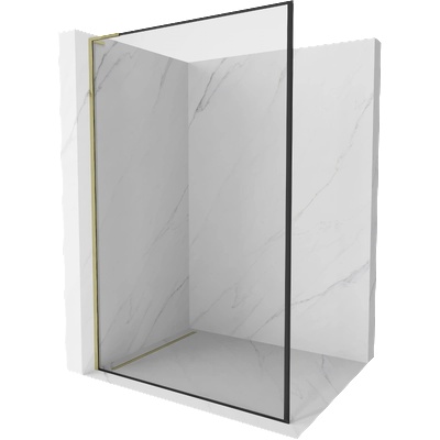 Mexen Kioto L стена за душ Walk-in 50 x 200 cm, черна рамка, златна - 800-050-103-50-70 (800-050-103-50-70)
