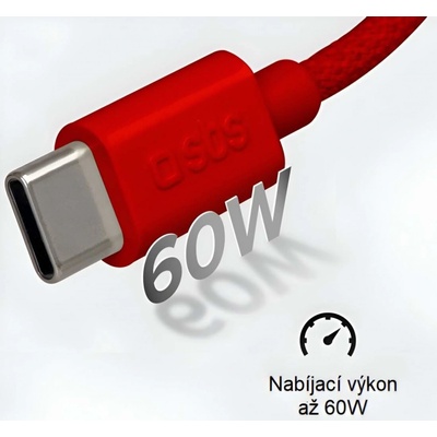 SBS TECABLETISSUETCCR USB-C/USB-C 60 W, 1,5m, červený