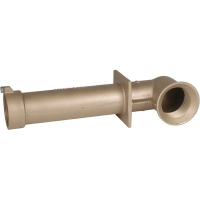 Hugo Lahme priechod stenou, červený bronz, vnútorný závit 2" x 2", 300 mm, uhol 90°, pre keramické bazény