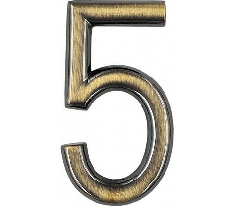 Číslica "5" 75mm bronz Bronz