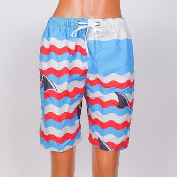 Image 1 of Мъжки шорти в синьо, червено и сиво с акули