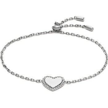 Fossil Půvabný ocelový náramek Srdíčko se zirkony JOF00941040