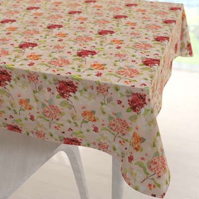 Biante Dekorační čtvercový ubrus PML-091 Hortenzie a lilie na růžovém 80x80cm