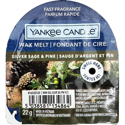 Yankee Candle Silver Sage amp; Pine vonný vosk do aromalampy 22 g