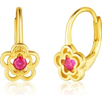 JVD Dámské klasické stříbrné pozlacené náušnice s rubíny SVLE3157XF6GR00