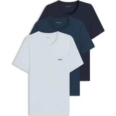 Boss Тениска Boss Mens BOSS Bodywear 3 Pack Premium Cotton T-Shirts - Crew Neck - Blue/Blue/Blu