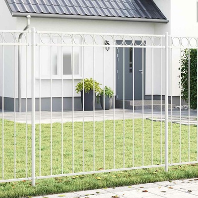 vidaXL Prvek plotu ASSEN 170 x 200 cm Ocel Bílá