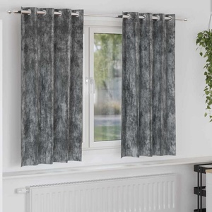 Pure Line Home Кадифени завеси в цвят тъмносив с метални халки, 2 бр. , 140 x 175 см