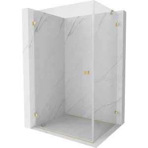 Mexen Lunar-B лява врата душ кабина 95 x 90 см, прозрачна, златисто четкана - 832-095-090-55-00-L (832-095-090-55-00-L)