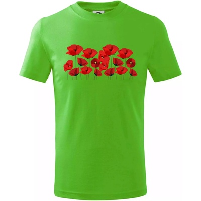 Vlčí mak v rade tričko detské Apple Green