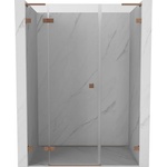 Mexen Lunar L лява отваряема душ врата 150 см, прозрачна, матова мед - 834SL-150-050-65-00-L (834SL-150-050-65-00-L)