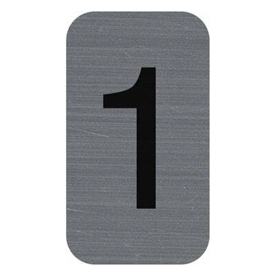 Informačná tabuľka, samolepiaca, 2,5x4,4 cm, hliníkový vzhľad, EXACOMPTA, č. 1