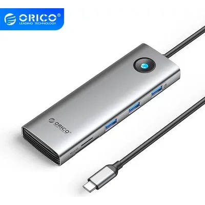 ORICO докинг станция Docking Station Type-C - PW11-9P-GY-EP - HDMI x 1, VGA x 1, USB3.0 x 3, USB-C PD100W x 1, LAN x 1 (1Gbps), SD/TF (PW11-9P-GY-EP)