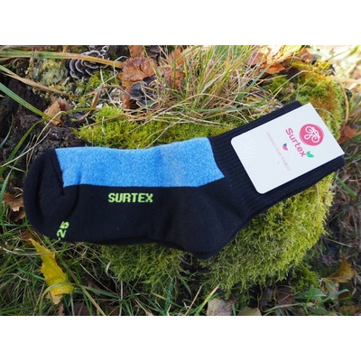 Surtex volný lem pro dospělé 75% merinové vlny modrá melír