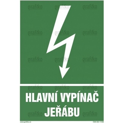 Grafiko | Hlavní vypínač - Text obrázku Hlavní vypínač jeřábu, Materiál Hliník, Rozměr 297x210mm