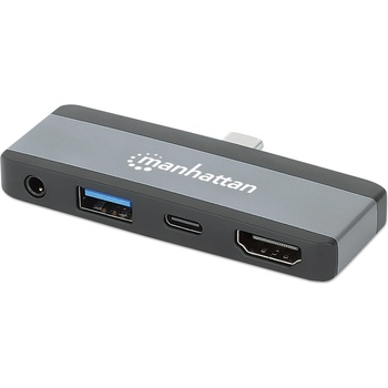 Manhattan 190404, usb-c pd към hdmi 4-в-1, за пътуване за таблет, телефон и лаптоп, 4k (manhattan-190404)