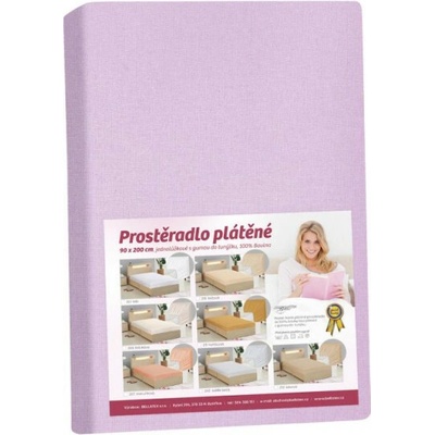 Bellatex plátěné prestieradlo s gumou fialové 90x200
