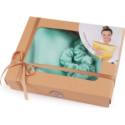 Prima-obchod Sada na spaní, saténový povlak na polštář a gumička, barva 17 mint – Hledejceny.cz