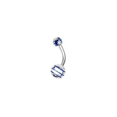 Šperky4U piercing do pupíku banánek s pruhy BS01037-B