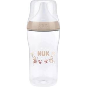 Nuk Шише със силиконов биберон NUK Perfect Match - 260 ml, размер M, 3 м+, маймуна, бежово (10216325) - ozone