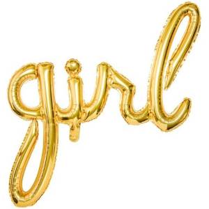 Party Deco Фолиев Балон Надпис ''Girl'', Злато, 77x70см (FB43M-019)
