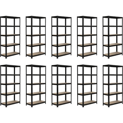 Mamutex Standard Regál 200 x 100 x 60 cm čierny 5 políc 10 ks