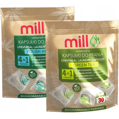 Mill Kapsle Konopí Zelený Čaj Mix 2 x 30 PD