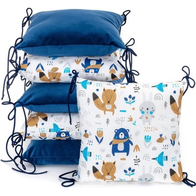 T tomi Vankúšikový mantinel Velvet + vankúšik mráčik Blue bears