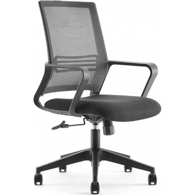 Office Работен стол OKOffice Ice LB, до 130кг. макс тегло, дамаска, газов амортистьор, коригиране на височината, черен (OK36901)