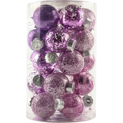 DECOLED Sada ozdob prům. 6 cm fialová