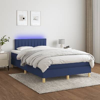 vidaXL 3133863 Boxspring postel s matrací a LED textil / barva Modrá