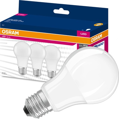 Osram 3PAK LED žiarovka E27 A60 8,5W 60W 806lm 6500K Cold 200° Value