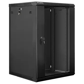 Image 1 of Lanberg Комуникационен шкаф, Lanberg rack cabinet 19" wall-mount 18U / 600x600 for self-assembly (flat pack), black (WF01-6618-10B)