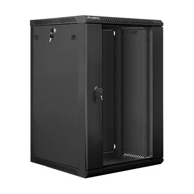 Lanberg Комуникационен шкаф, Lanberg rack cabinet 19" wall-mount 18U / 600x600 for self-assembly (flat pack), black (WF01-6618-10B)