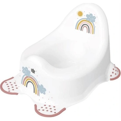 Baby Nellys Nočník s protišmykom Rainbow biely