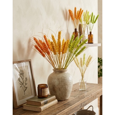 Umelý zlatý klas – Dekoratívna pšenica, farebná kytica (viac odtieňov) 100 cm Farba: Oranžová, Veľkosť: Neurčená
