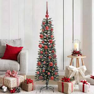 vidaXL С изкуствено коледно дърво с 150 LED светодиода Зелен 150 cm (3395928)