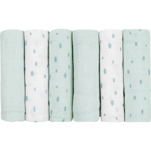 KikkaBoo Комплект муселинови кърпи Kikkaboo - Dots, Blue, 30 х 30 сm, 6 броя (31103010081)