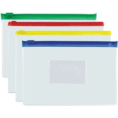Obálka na zips, A5, PP, 140 mikr., PANTA PLAST, mix farieb