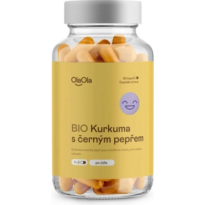 OlaOla BIO Kurkuma s čiernym korením podporujúci organizmus 90 kapsúl