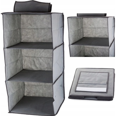 Verk 01325 Závesný organizér s 3 priehradkami 30x30x60cm šedá