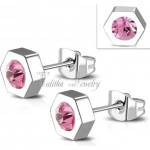 Talitha Обеци с розов цирконий - talitha-jewelry - 18,99 лв