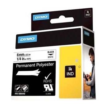 DYMO Rhino 1805442, 6mm x 5, 5m, черен печат/бял фон, оригинална лента (1805442)
