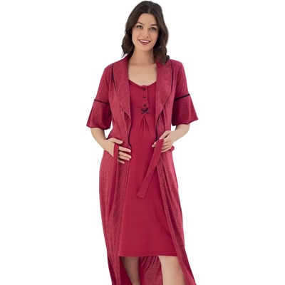 Комплект за бременни в цвят маджента с цветя и клонки