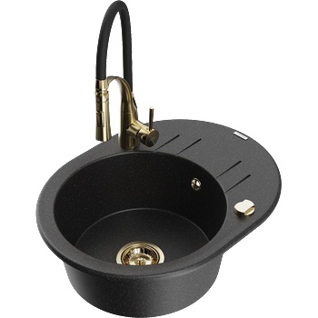 Mexen Kevin гранитна мивка с 1 отделение с отцедник и кухненски смесител (6517-73-73450-57-G)