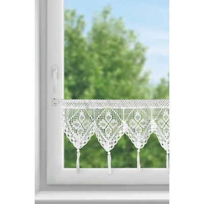 EUROFIRANY KRÁTKA ZÁCLONA NA PÁSKE MARTHA 150X30 CM BIELA