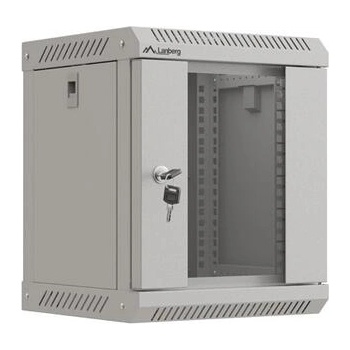 Lanberg Комуникационен шкаф, Lanberg rack cabinet 10" wall-mount 6U/300x300 (flat pack) with glass door grey (WF11-3306-10S)