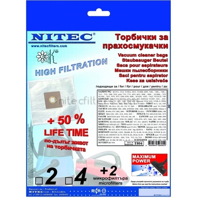NITEK Синтетични торбички за прахосмукачки Т804 (2075)